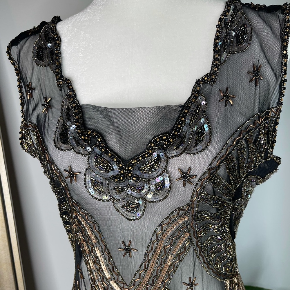 1920s Great Gatsby inspired custom beaded gown